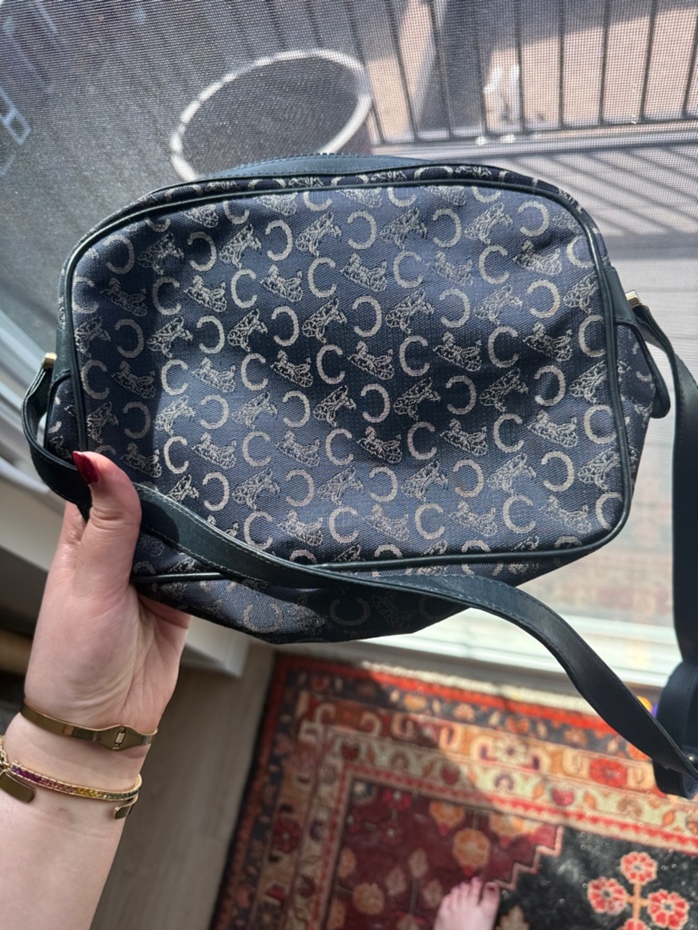 Celine navy monogram vintage crossbody - Picture 4 of 8